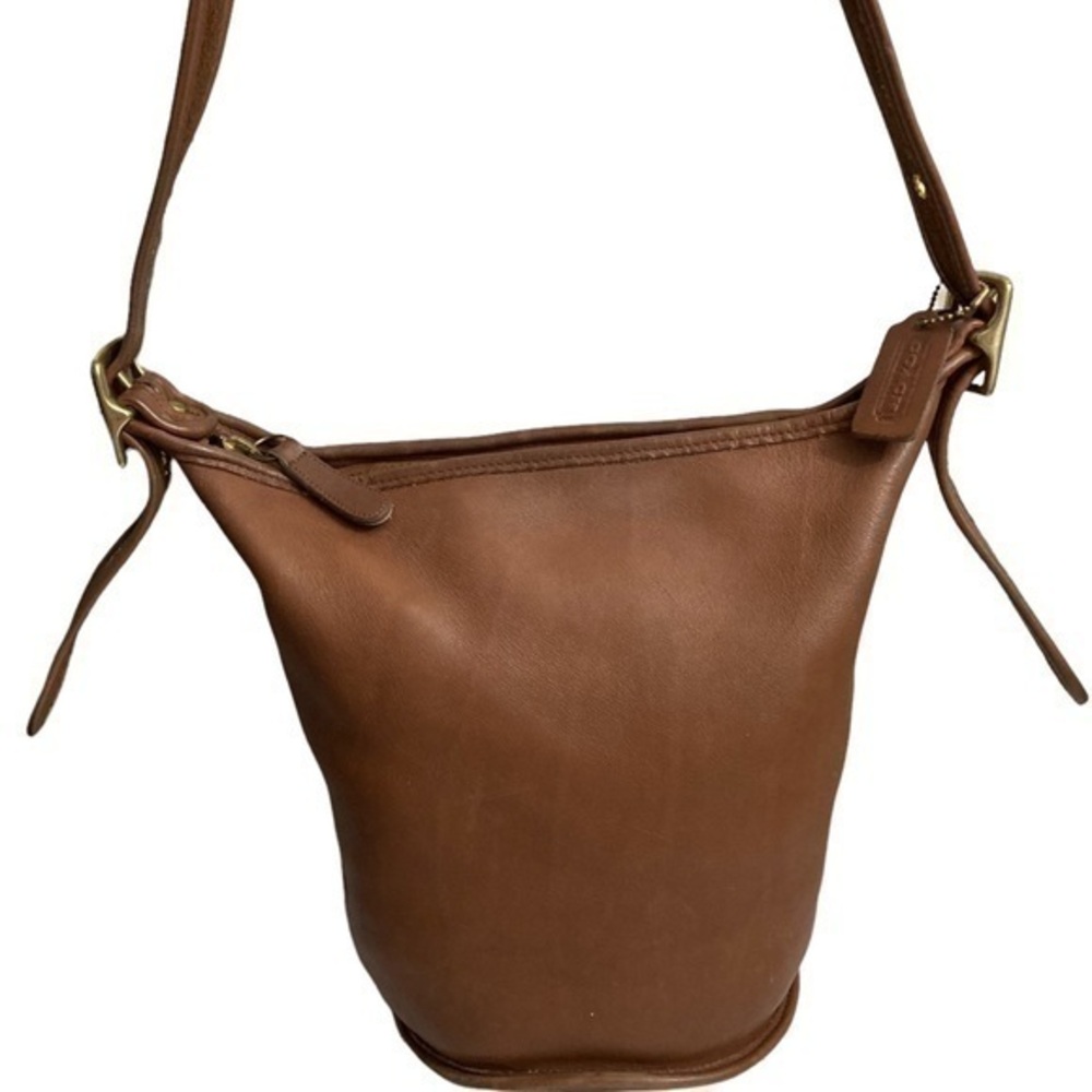 Coach vintage light brown medium bucket duffle bag